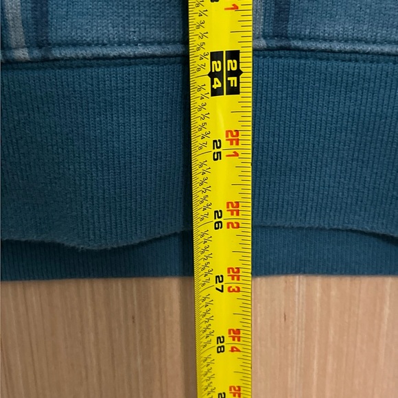 Lands' End Sweater Pullover Men Medium Blue Plaid Zipper Knit High Neck Cotton - Picture 5 of 8